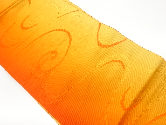 リサイクル　手織り紬流水模様織出し名古屋帯